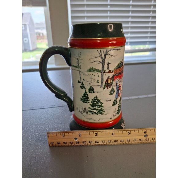 1991 Budweiser Holiday Stein The Season’s Best Clydesdale Beer Mug Ceramarte - Picture 7 of 9